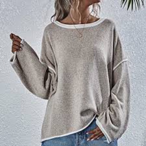 Tops - By Together NEW Boxy Oversized T Shirt Hem Top Sweater Sweatshirt Large